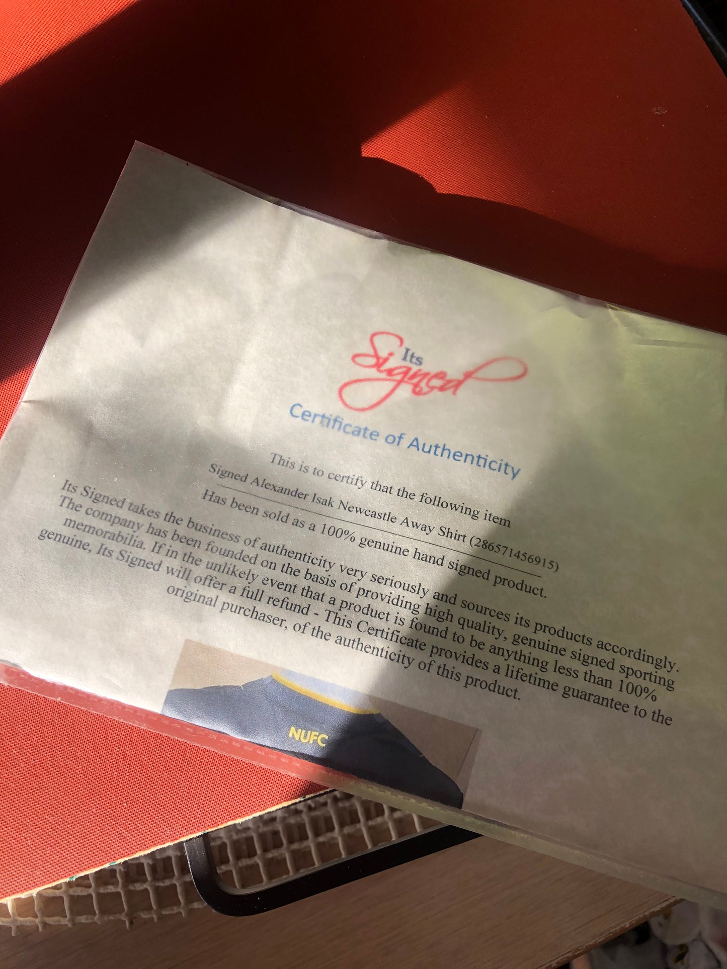 Alexander Isak Signed Newcastle United 2023/24 Third Shirt