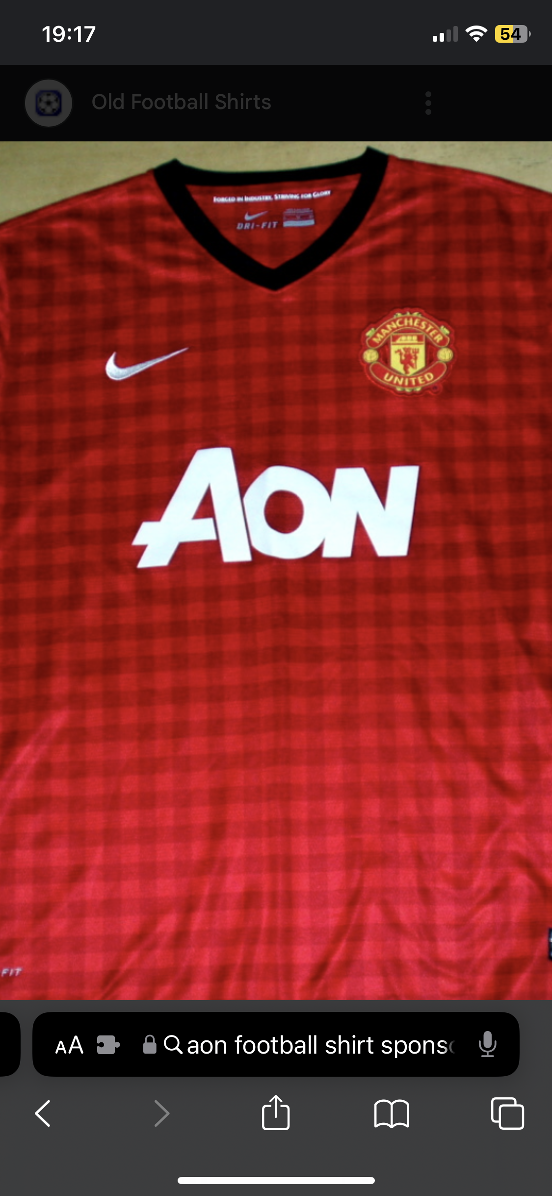 AON Vinyl Football Shirt Sponsor Heat Transfer