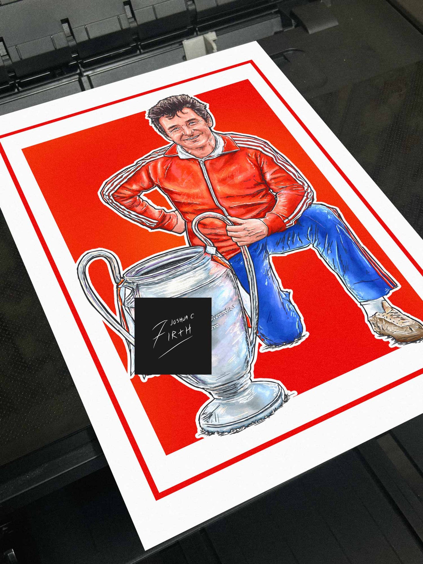 Brian Clough European Champion Football Print