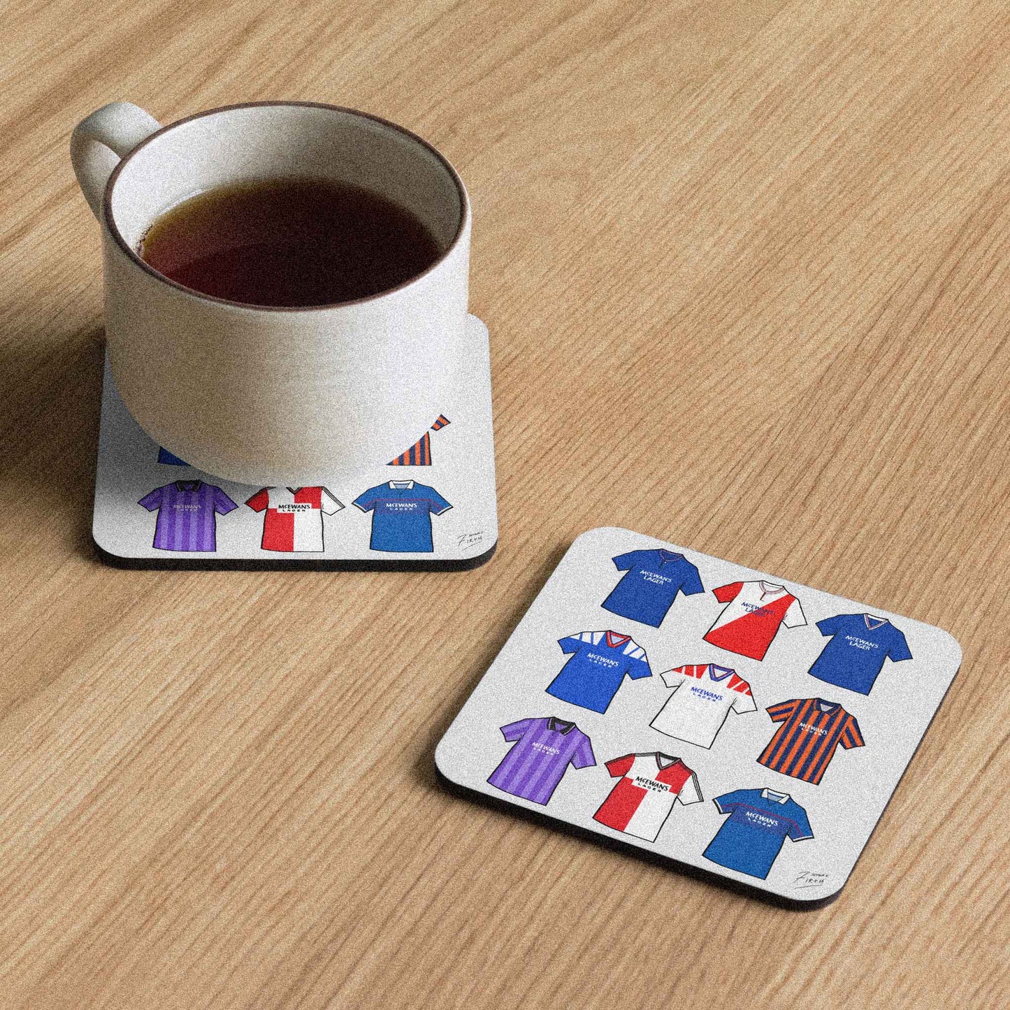 Rangers Retro Shirts Memorabilia Hand Sublimated Football Coaster
