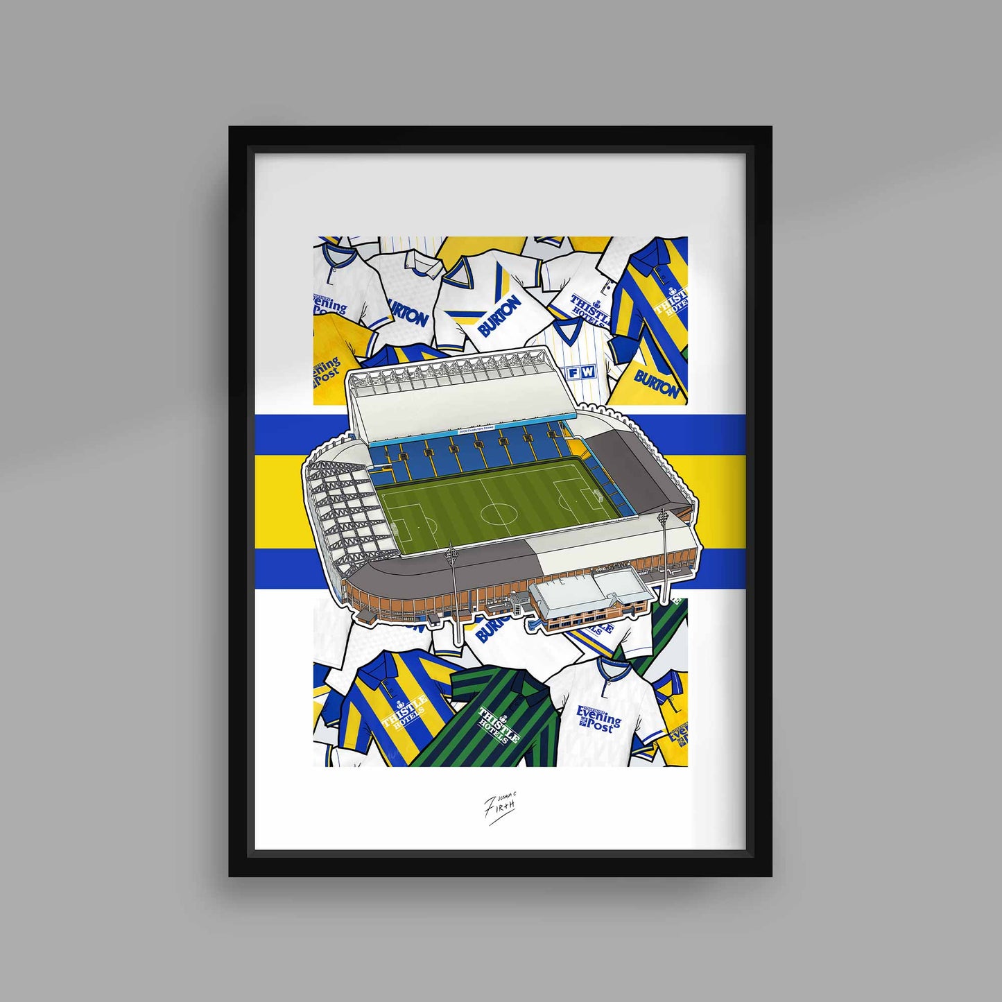 Elland Road Leeds Retro Themed Poster Print