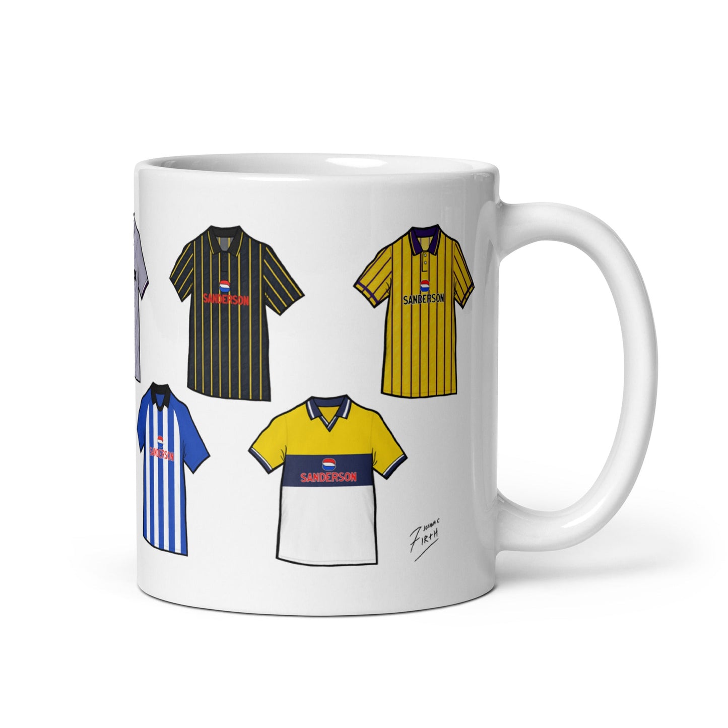 Sheff Wed Retro Shirts Illustrated Handmade Ceramic Football Mug