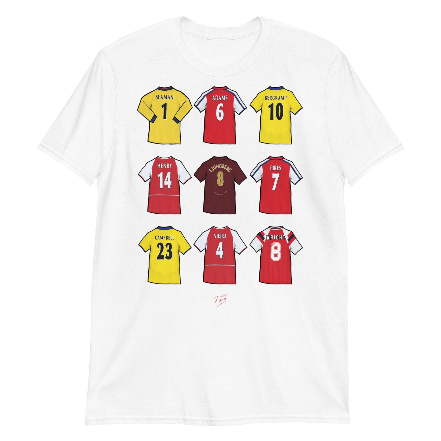 Gunners Legends Shirts Illustrated Football T-Shirt