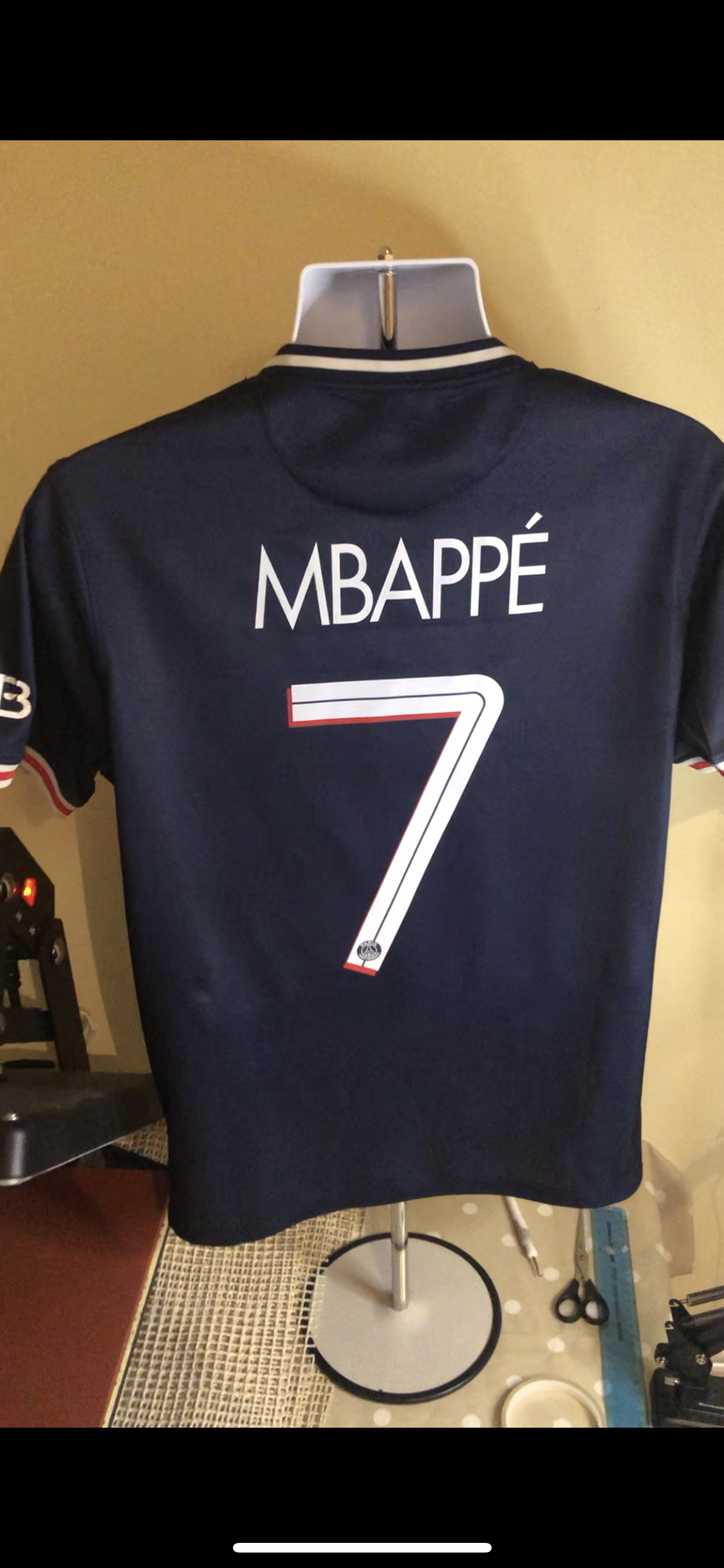 Paris Saint Germain 2020/21 Champions League Home Shirt, Mbappé 7 10/10