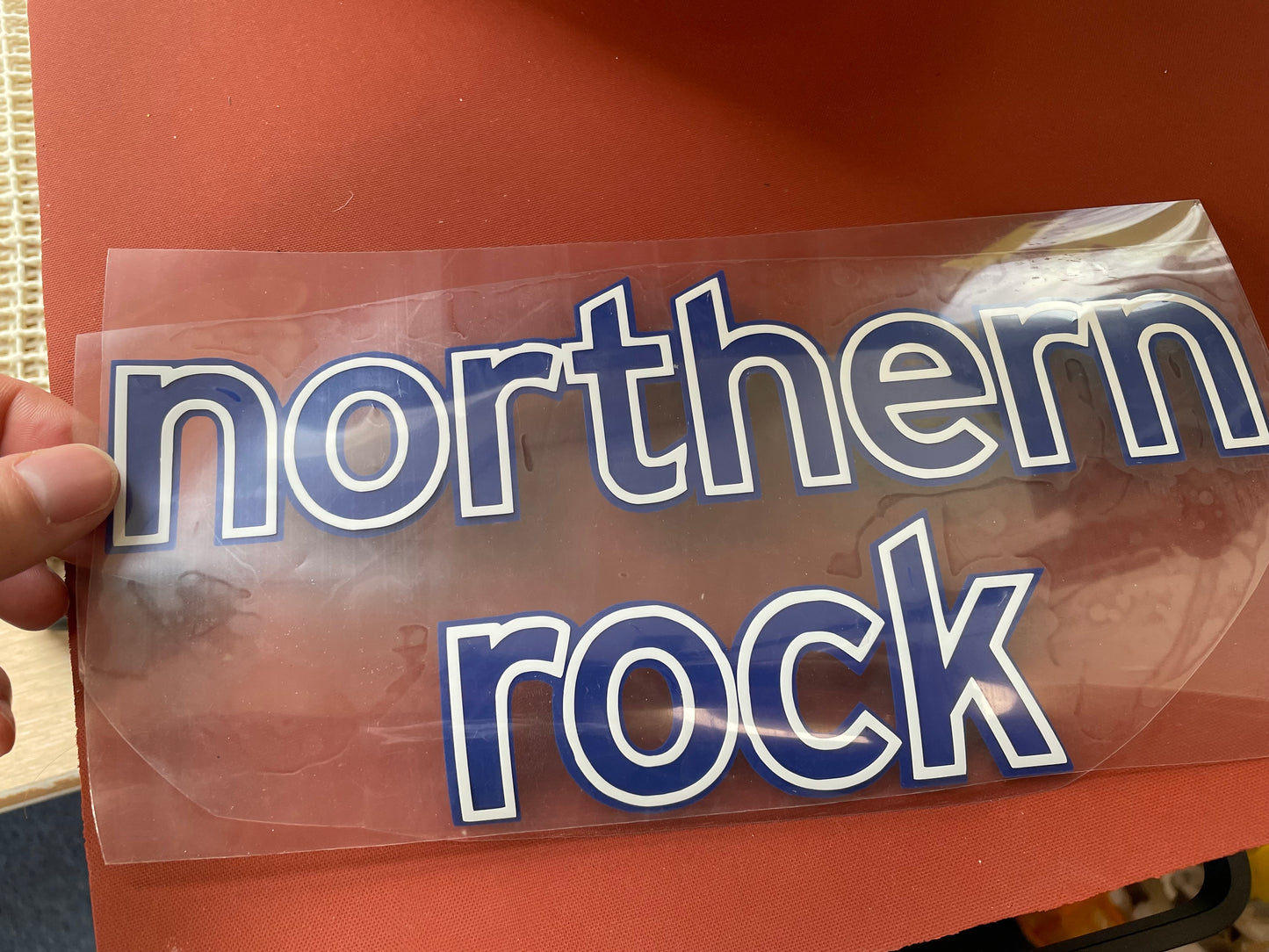 Northern Rock Vinyl Football Shirt Heat Transfer Replacement Sponsor