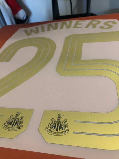 Newcastle United Carabao Cup Final ‘winners 25’ nameset heat transfer