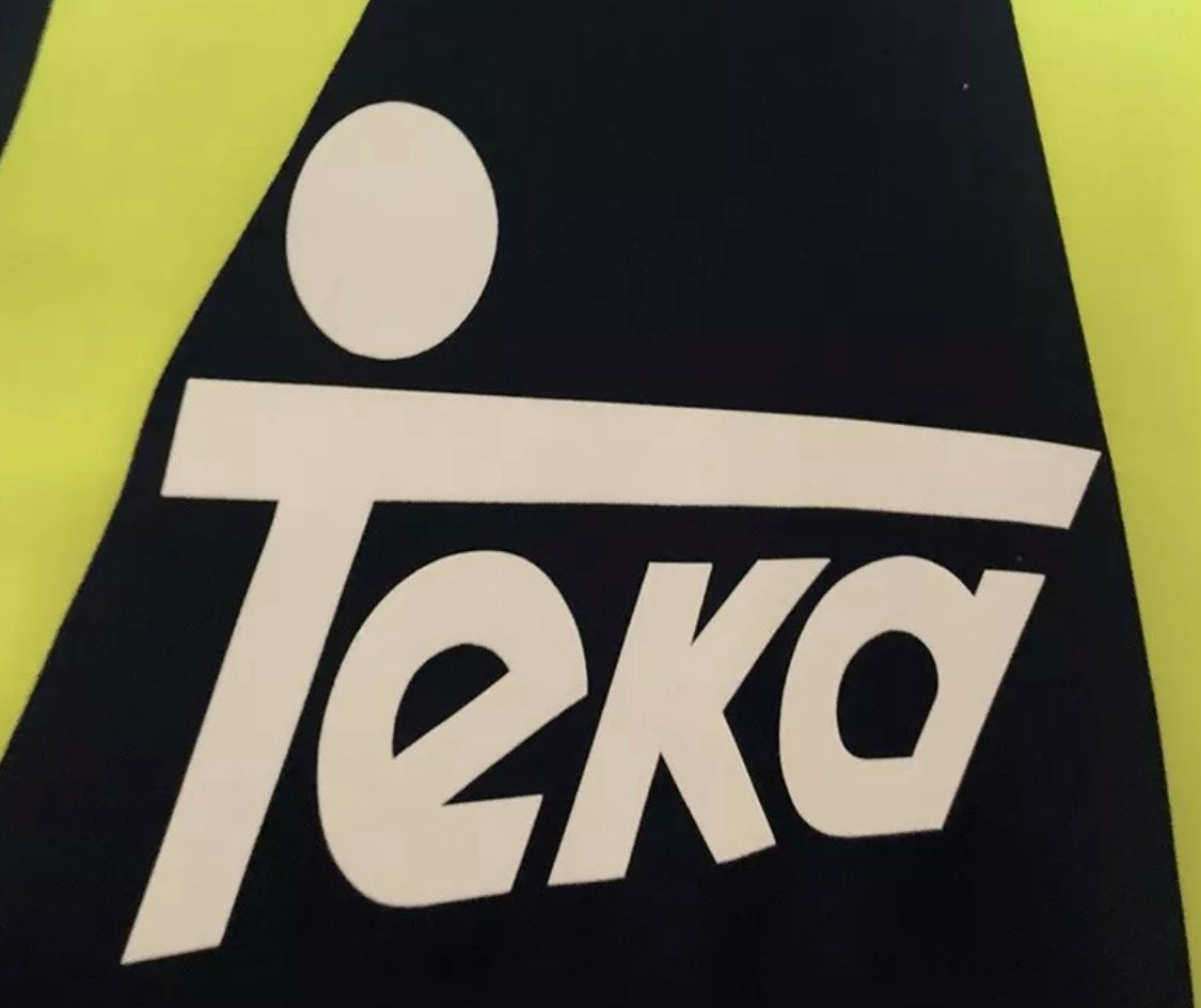 Teka Flocked Football Shirt Sponsor Heat Transfer White