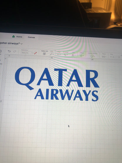 Qatar Airways Football Shirt Heat Transfer Vinyl Logo