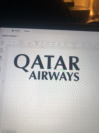 Qatar Airways Football Shirt Heat Transfer Vinyl Logo