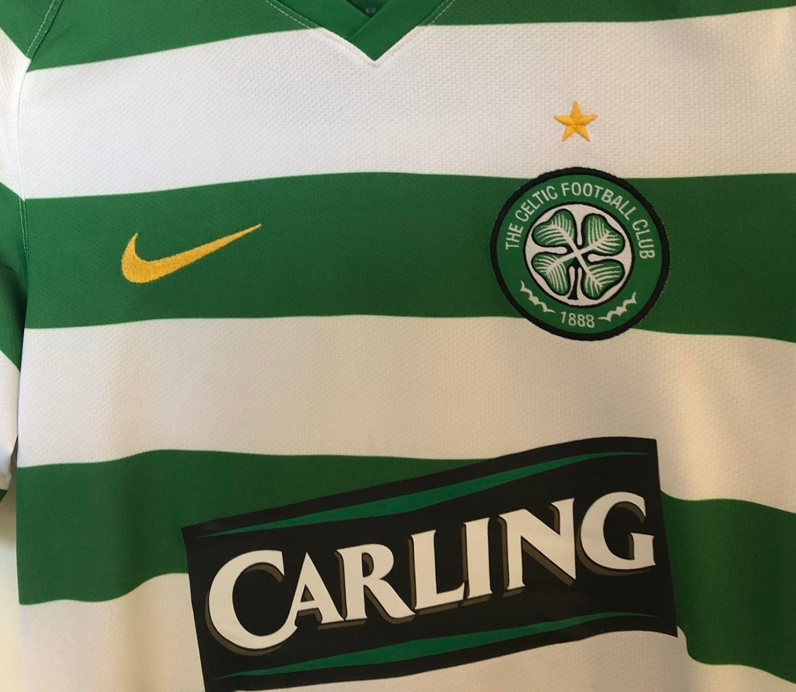 Carling Green Celtic Heat Transfer Vinyl Football Shirt Sponsor