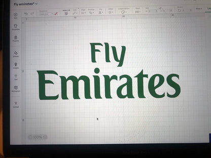 Fly Emirates Football Shirt Sponsor Vinyl Heat Transfer