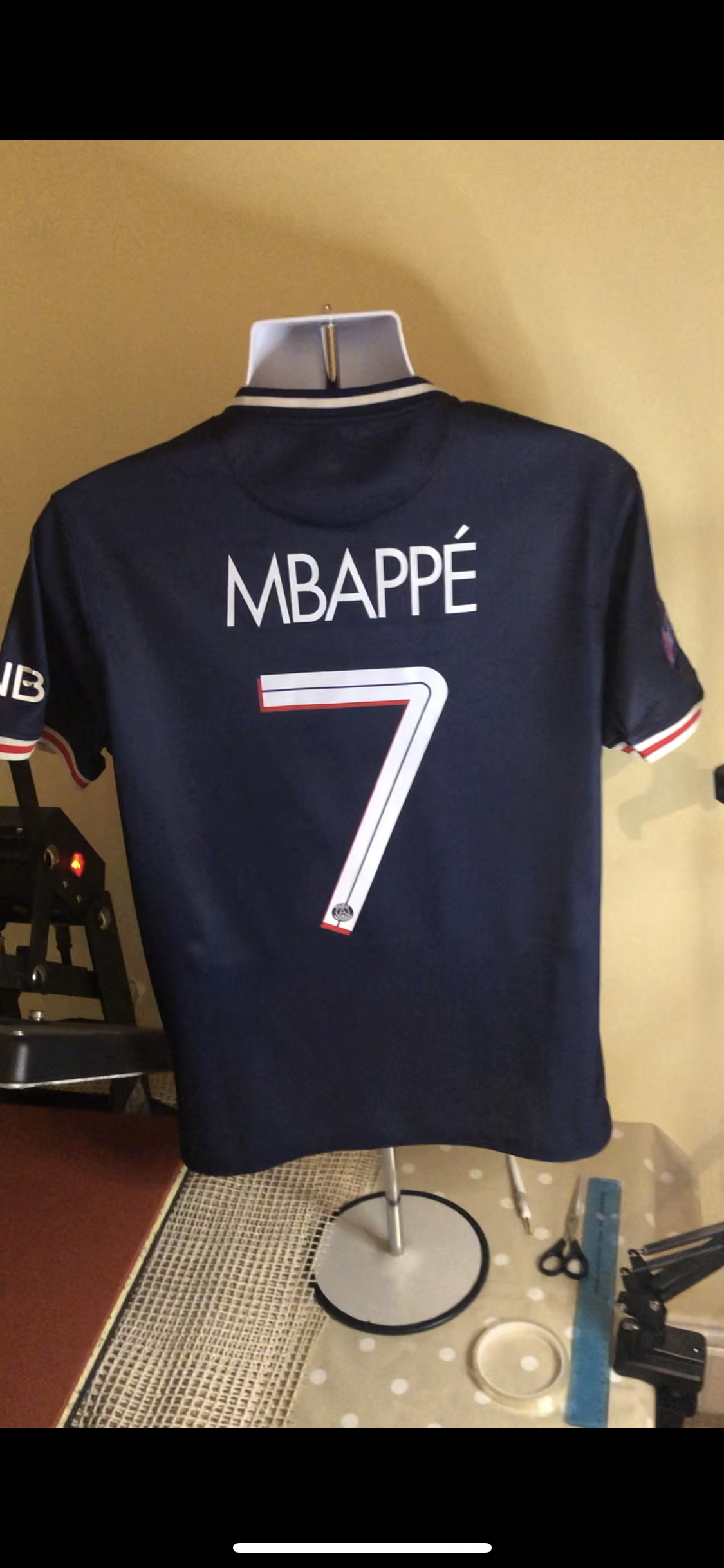 Paris Saint Germain 2020/21 Champions League Home Shirt, Mbappé 7 10/10