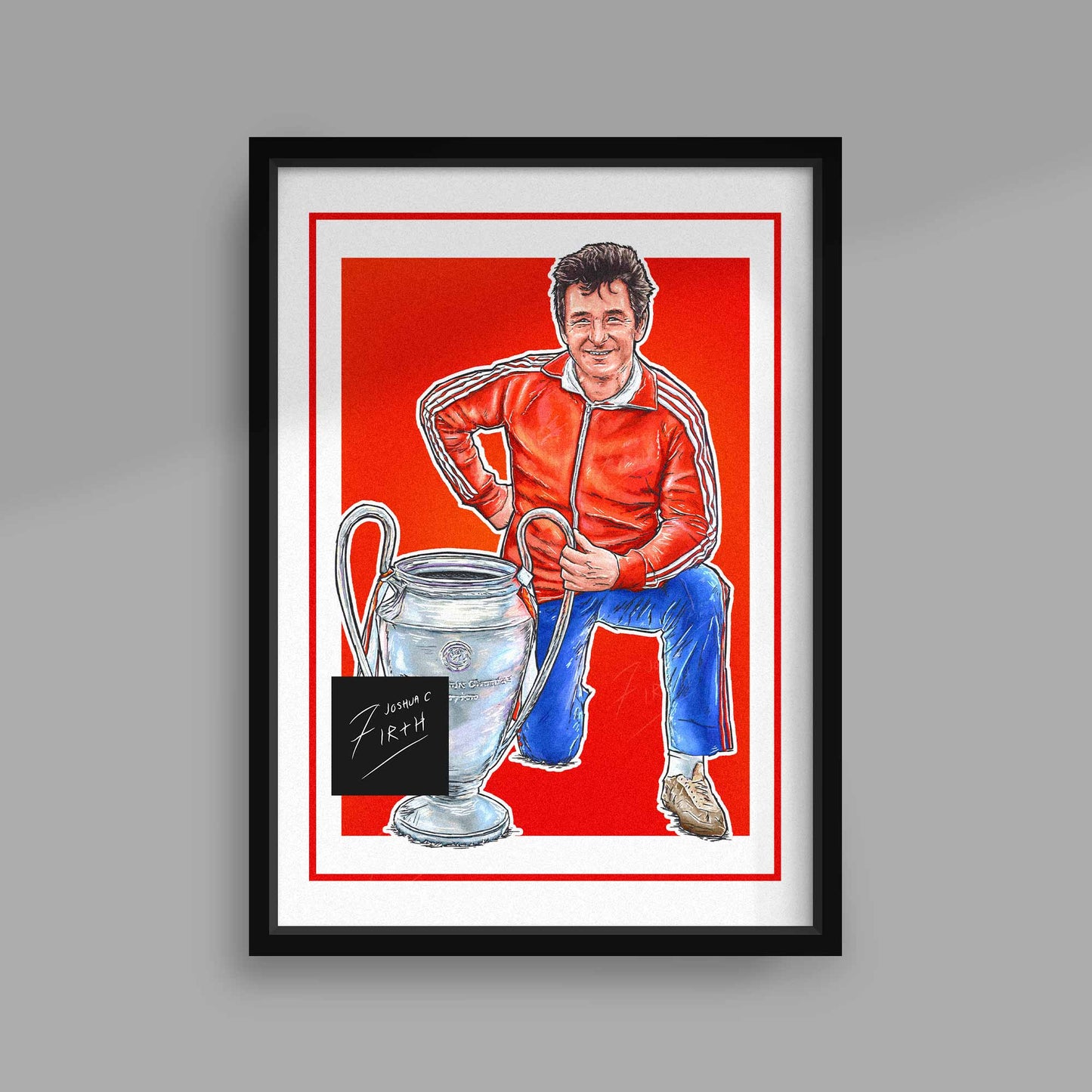 Brian Clough European Champion Football Print