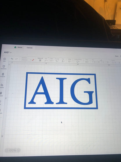 AIG vinyl heat transfer football shirt sponsor