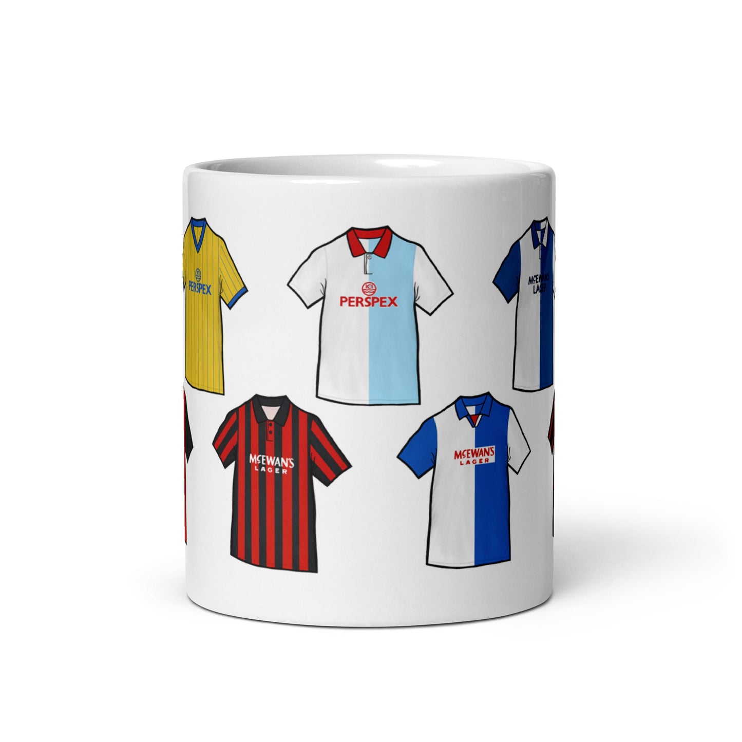 Blackburn Retro Shirts Illustrated Ceramic Football Mug