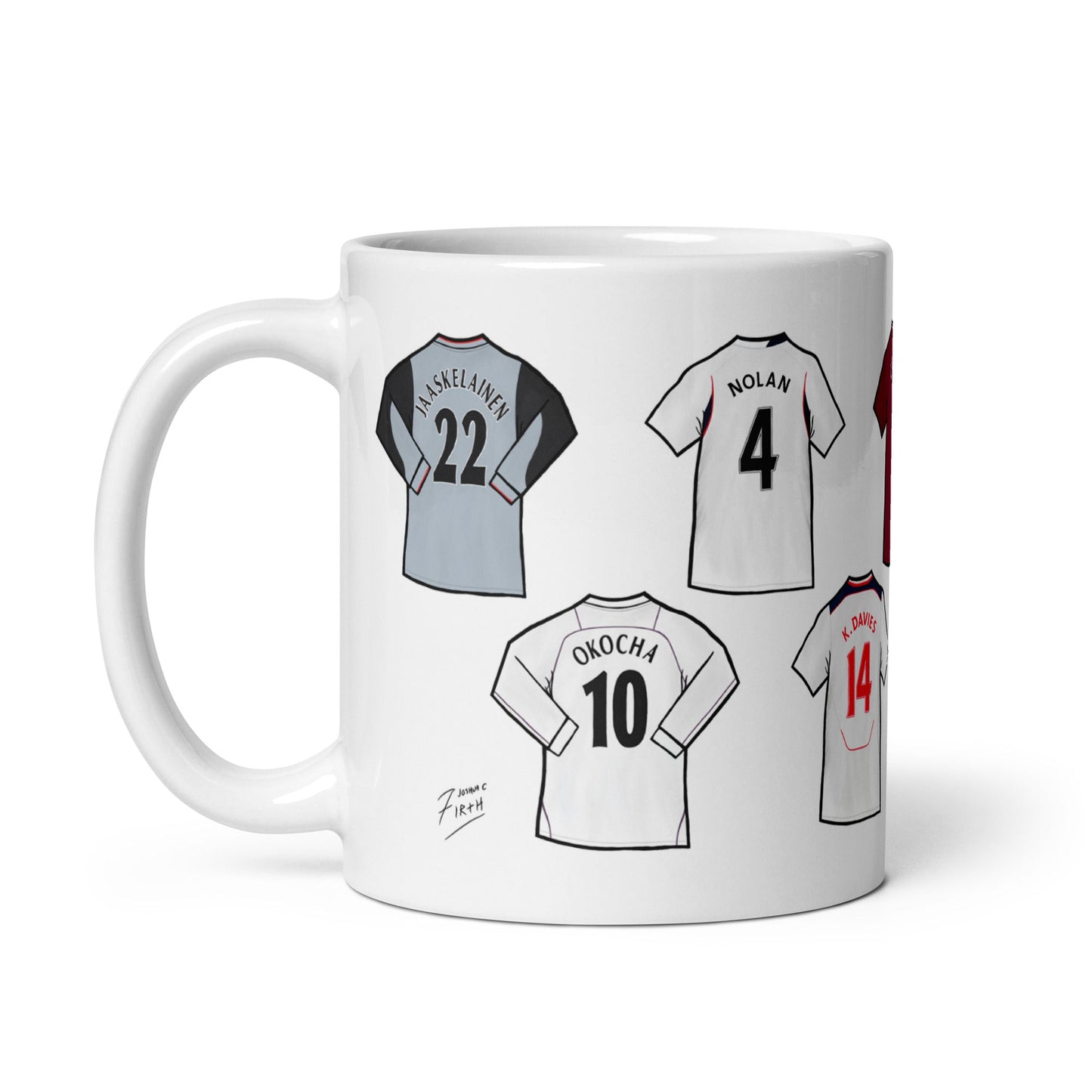Bolton Legends Shirts Illustrated Handmade Ceramic Football Mug