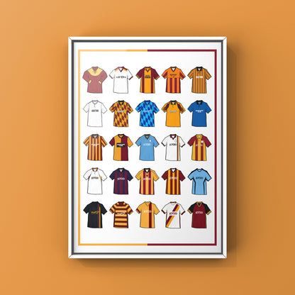 Bradford Retro Shirts Football Print