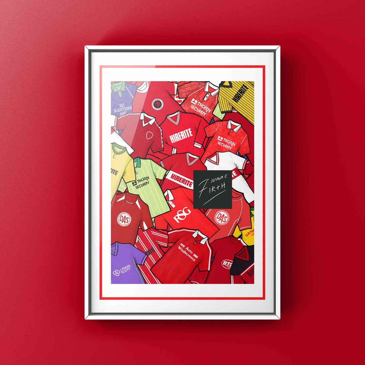 Bristol City Kit Collage Retro Shirts Football Print