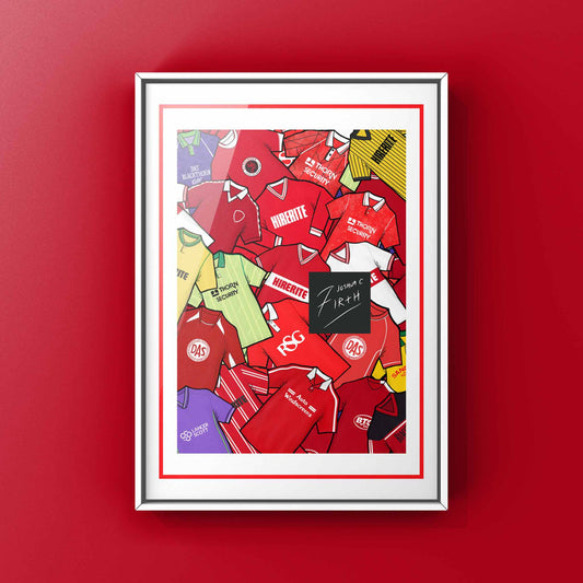 Bristol City Kit Collage Retro Shirts Football Print