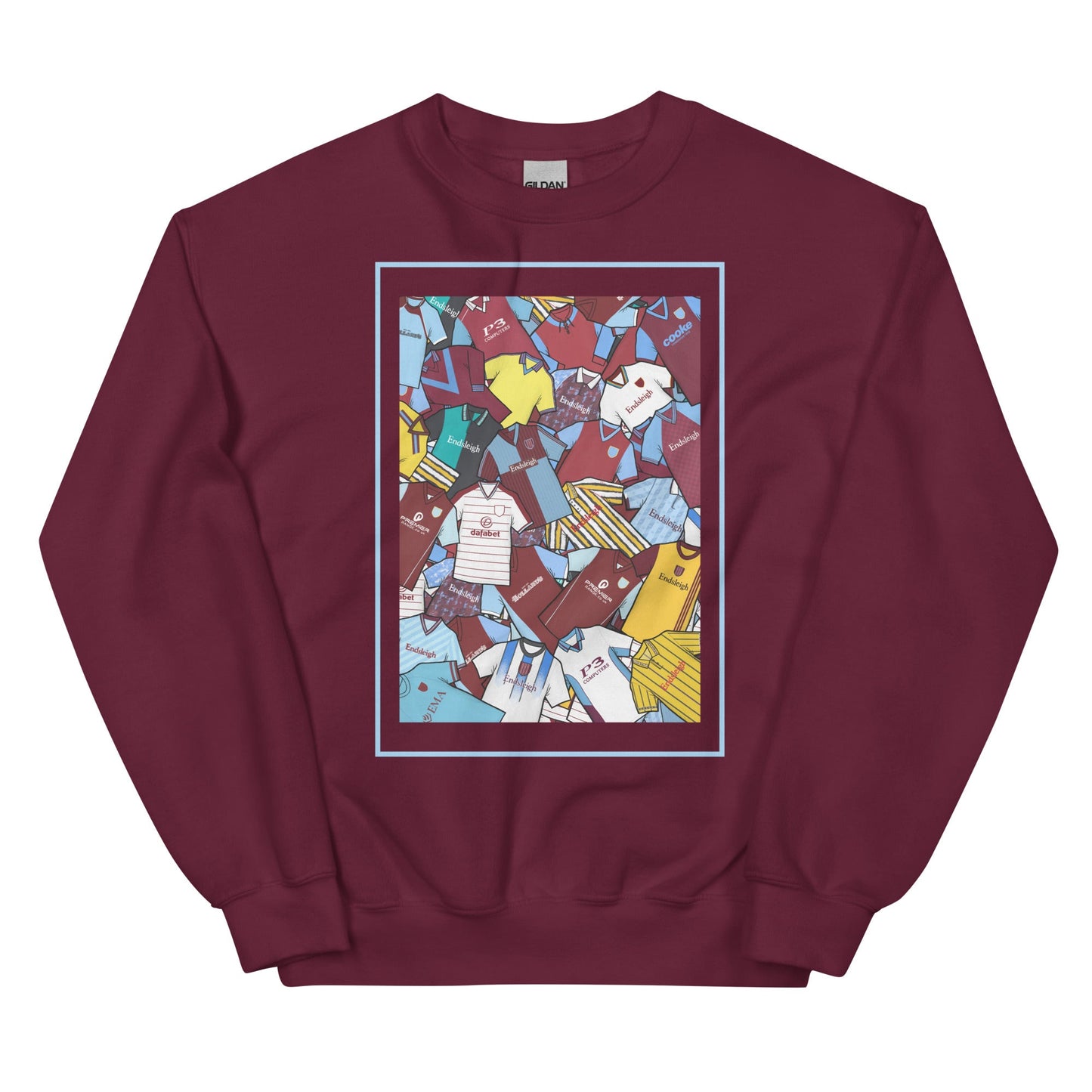 Burnley Classic Shirts Collage Retro Football Unisex Sweatshirt
