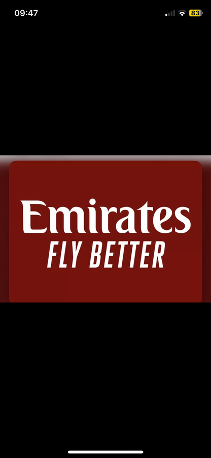 Emirates Fly Better, Heat Transfer Logo Football Shirt