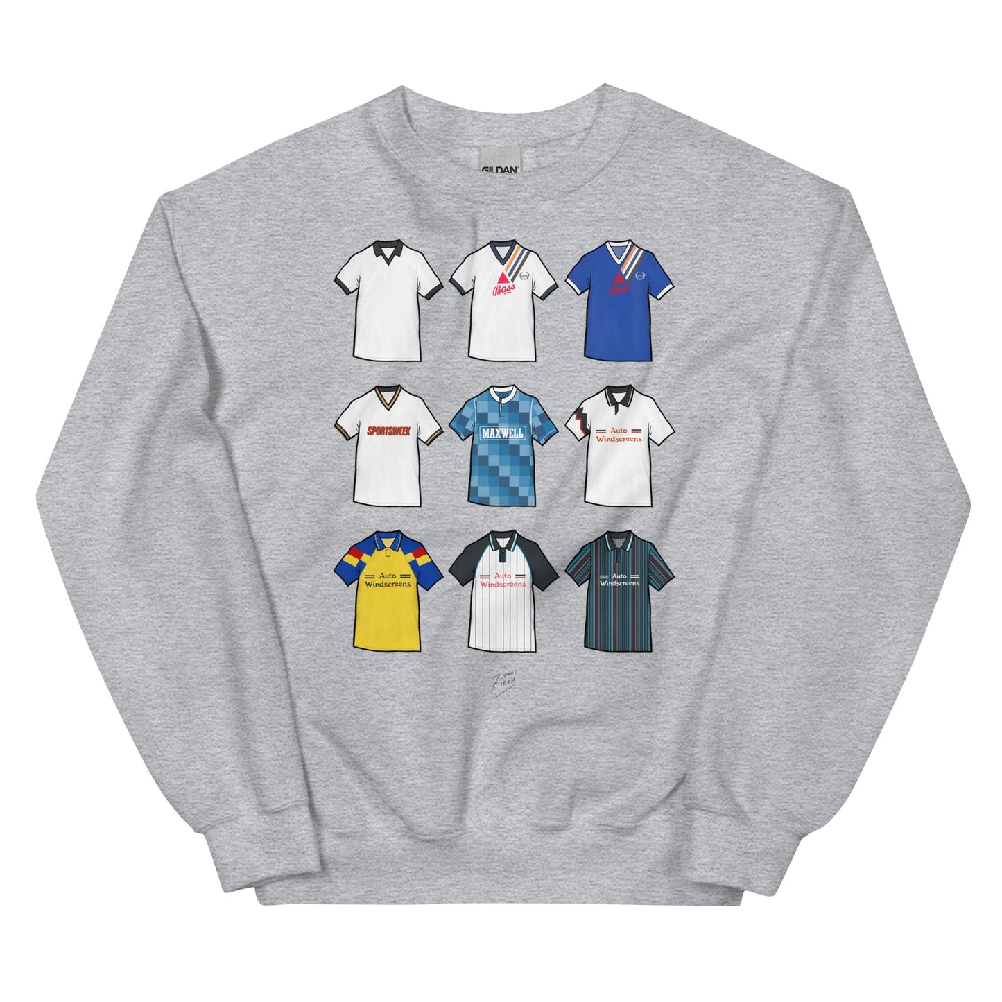 Derby Retro Shirts Unisex Themed Sweatshirt (9 Classic Shirt Artwork)