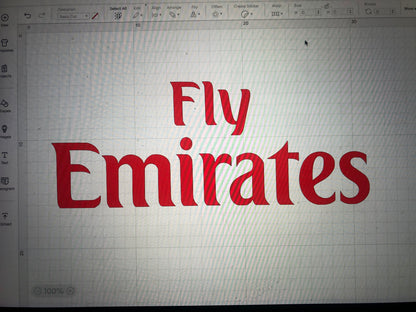 Fly Emirates Football Shirt Sponsor Vinyl Heat Transfer