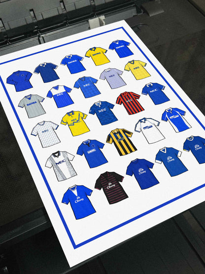 Everton Retro Shirts Football Print