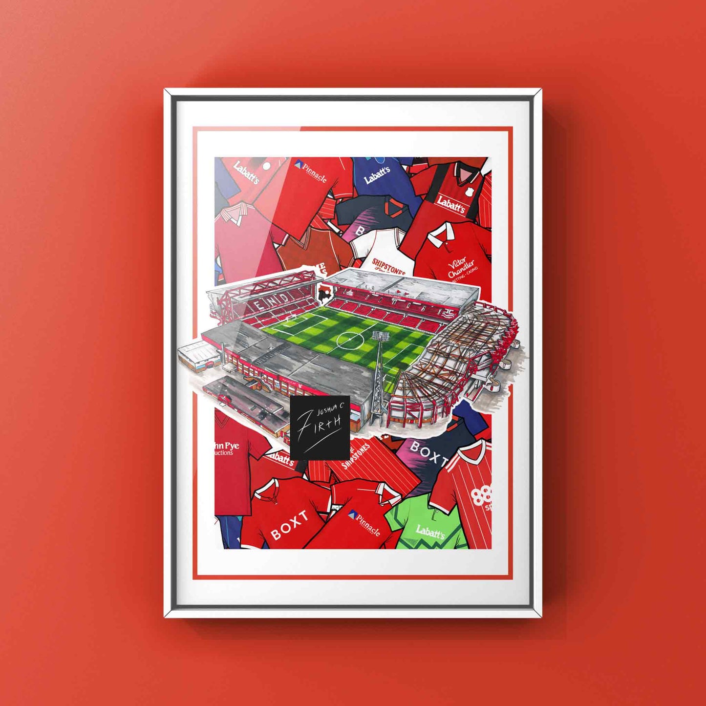 Forest Kit Collage Retro Shirts & Stadium Football Print
