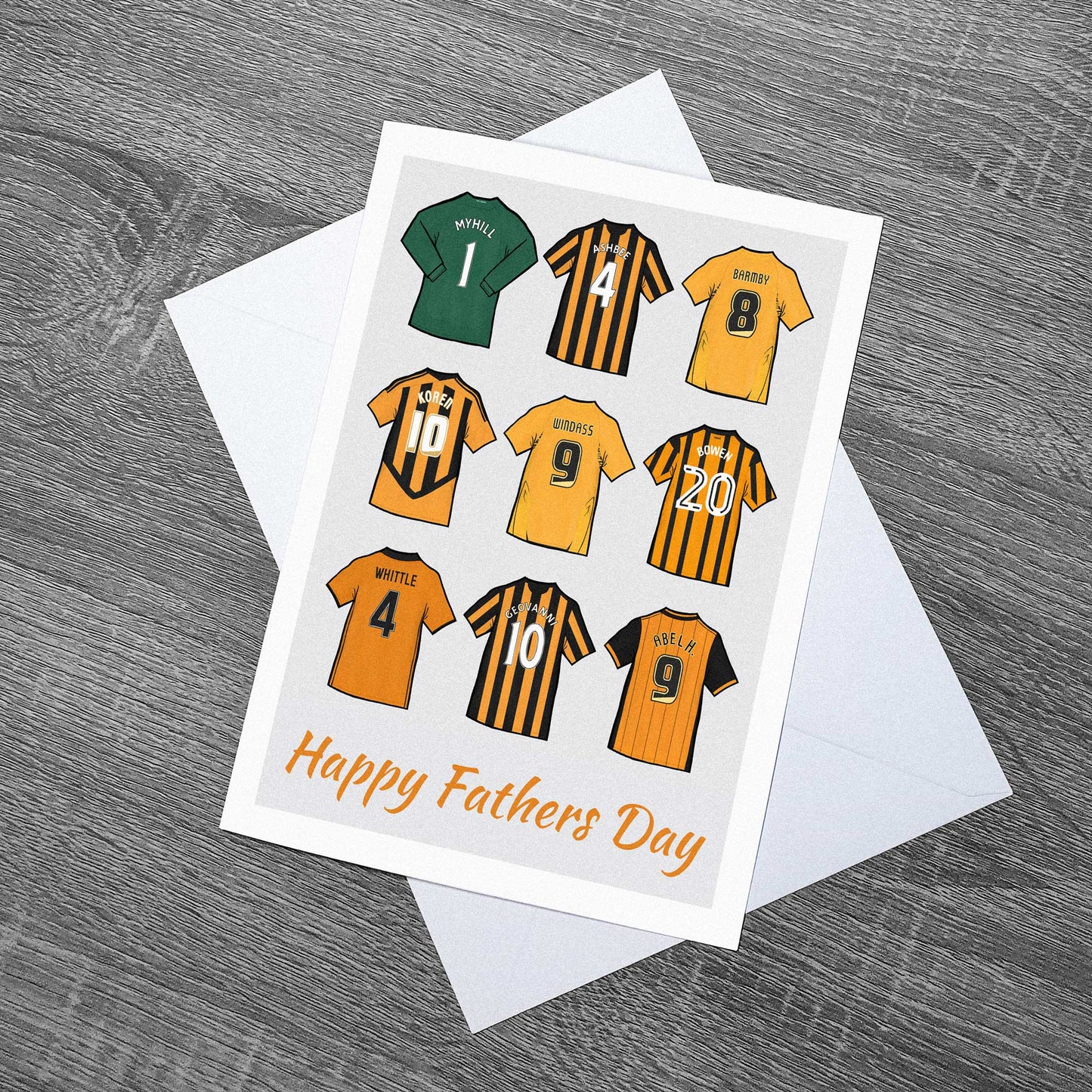 Hull Legends Shirts Birthday, Fathers Day, Mothers Day Football Card With Envelope