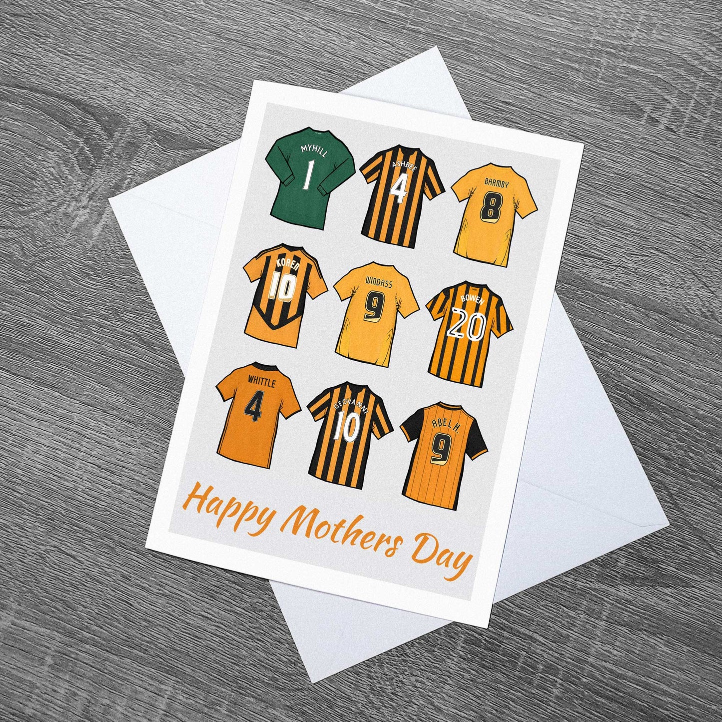 Hull Legends Shirts Birthday, Fathers Day, Mothers Day Football Card With Envelope