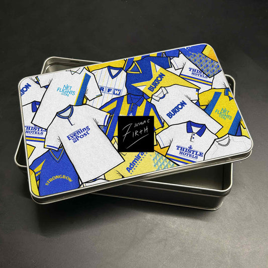 Leeds Inspired Football Retro Shirts Metal Sweets / Biscuit Tin