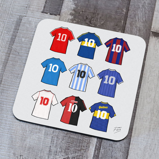 Diego Maradona Shirts Memorabilia Hand Sublimated Football Coaster