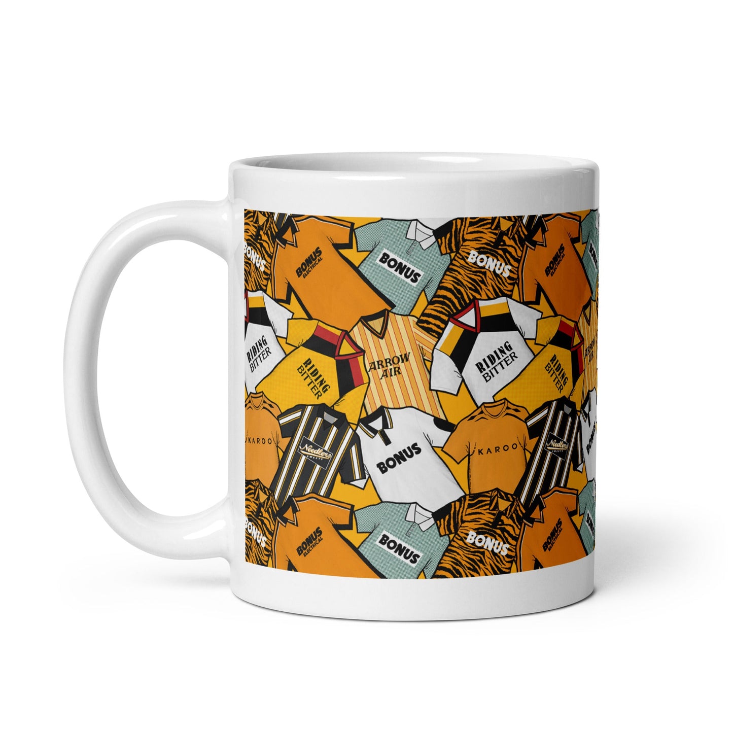 Hull Retro Shirts Collage Illustrated Ceramic Football Mug