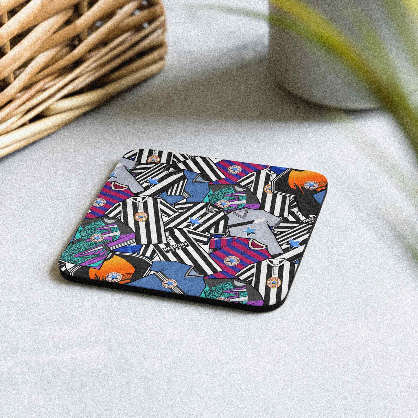 Newcastle Collage Of Retro Shirts Football Coaster