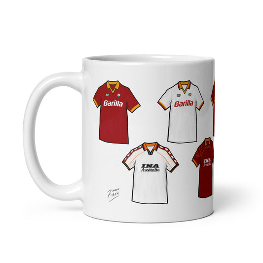 Roma Retro Shirts Illustrated Ceramic Football Mug