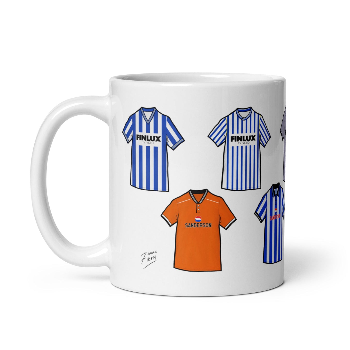 Sheff Wed Retro Shirts Illustrated Handmade Ceramic Football Mug