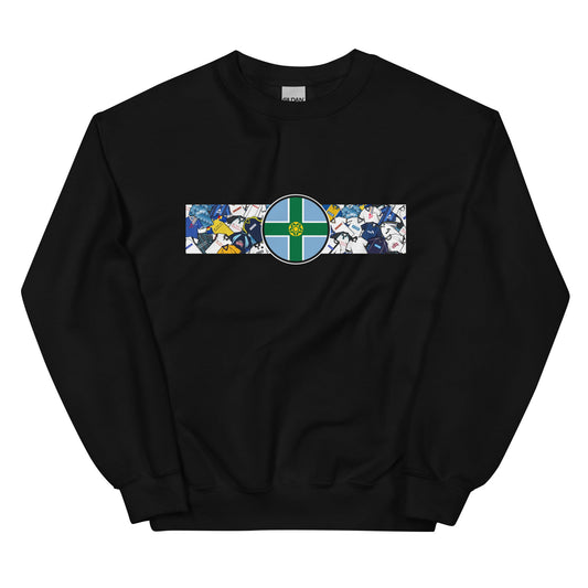 Derbyshire Flag & Derby Football Retro Jerseys Unisex Sweatshirt