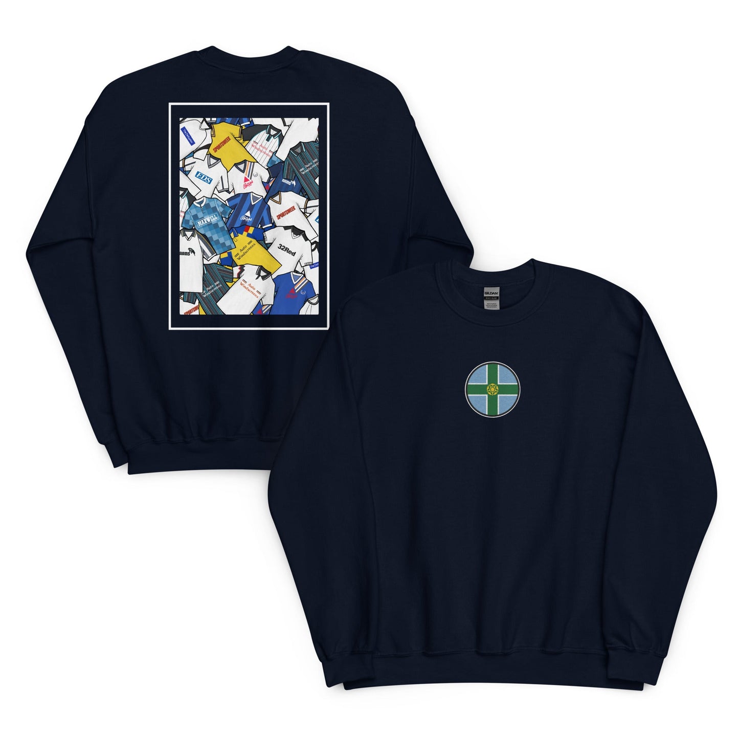 Derbyshire Flag & Derby Retro Shirts Unisex Sweatshirt