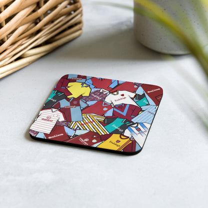 Burnley Collage Of Retro Shirts Football Coaster