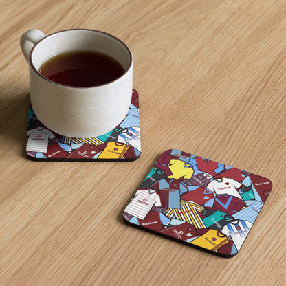 Burnley Collage Of Retro Shirts Football Coaster