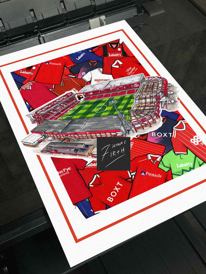 Forest Kit Collage Retro Shirts & Stadium Football Print