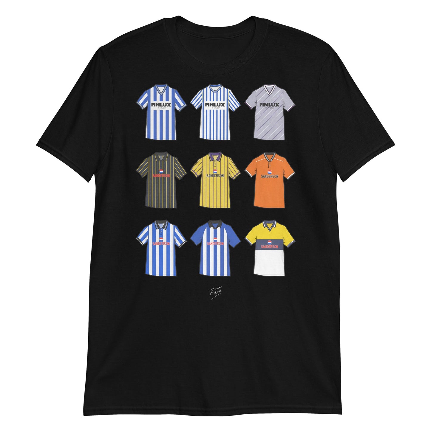 Sheff Wed Retro Shirts Illustrated Football T-Shirt