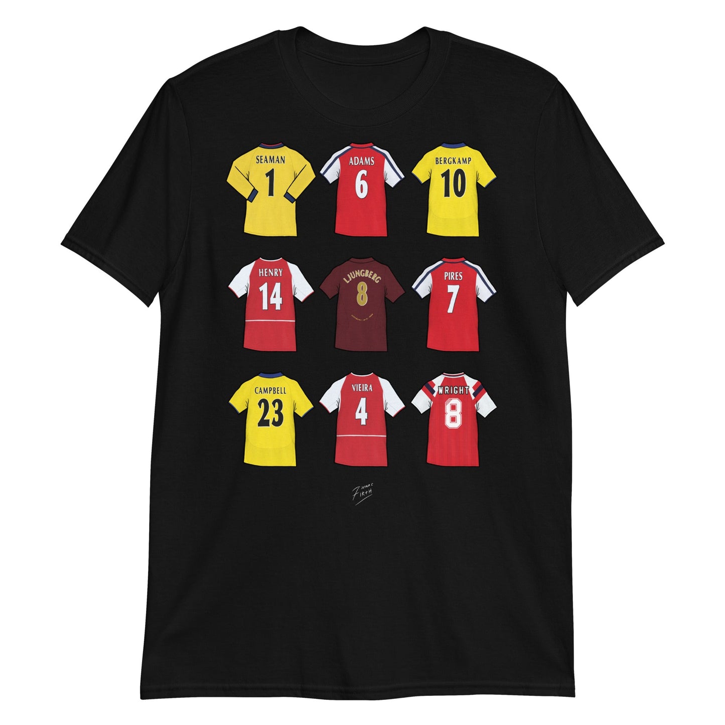 Gunners Legends Shirts Illustrated Football T-Shirt