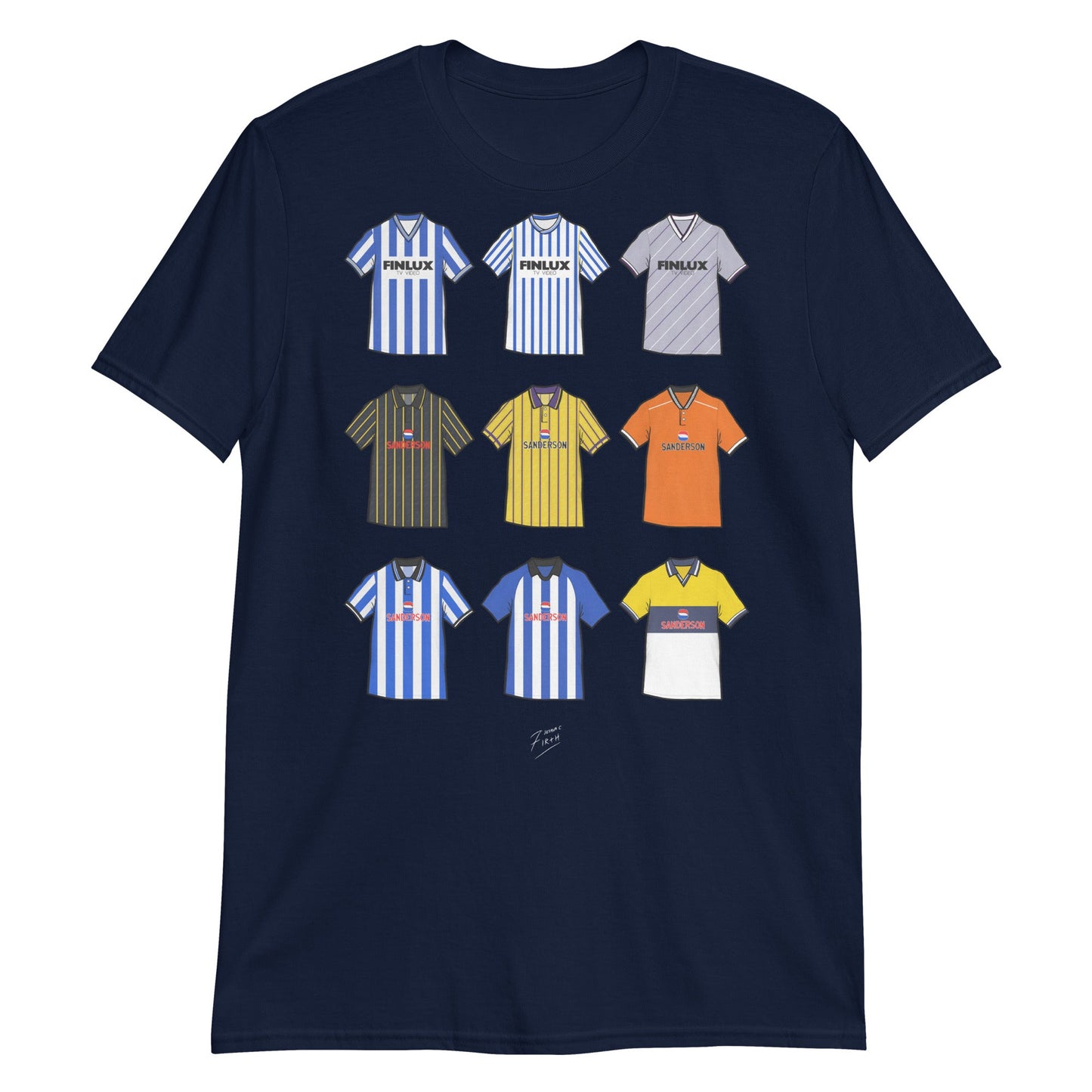 Sheff Wed Retro Shirts Illustrated Football T-Shirt