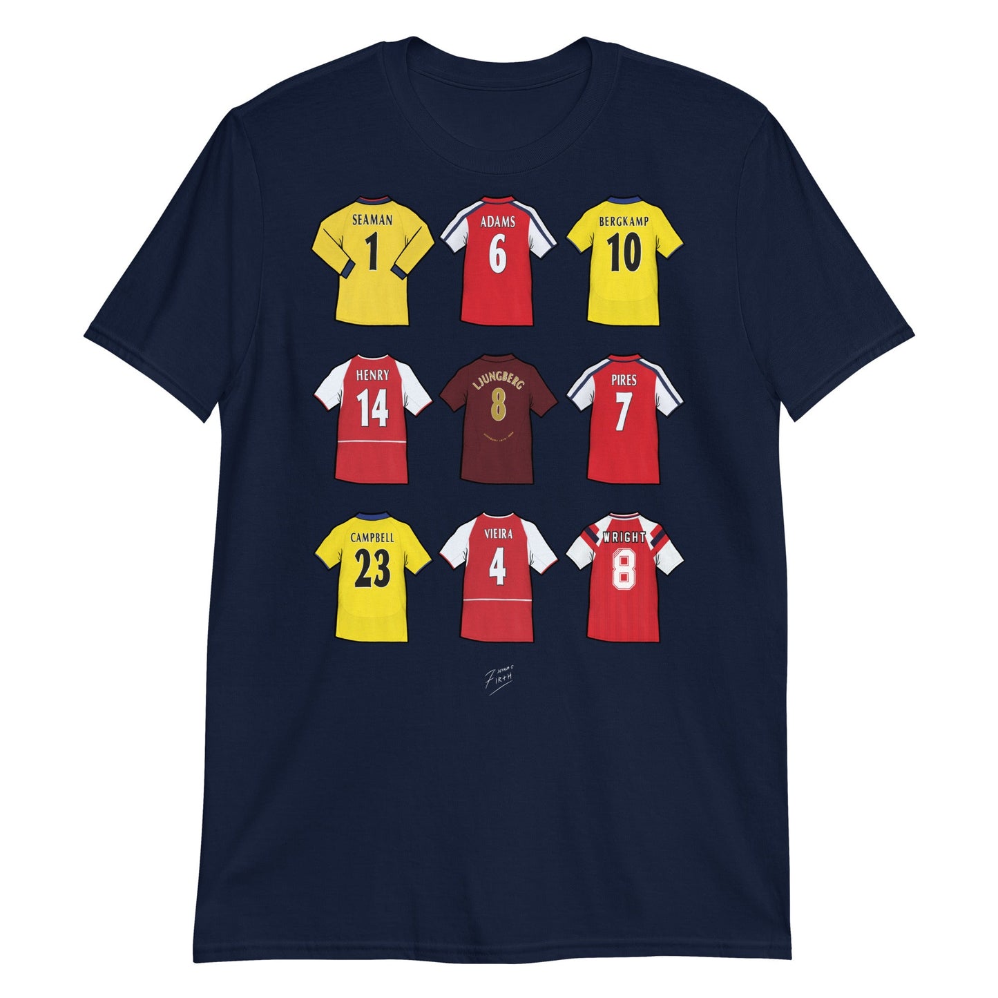 Gunners Legends Shirts Illustrated Football T-Shirt