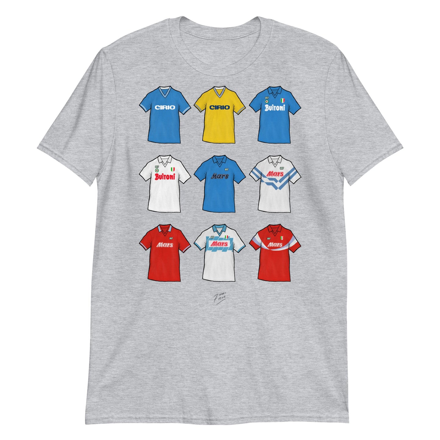Napoli Retro Shirts Illustrated Football T-Shirt