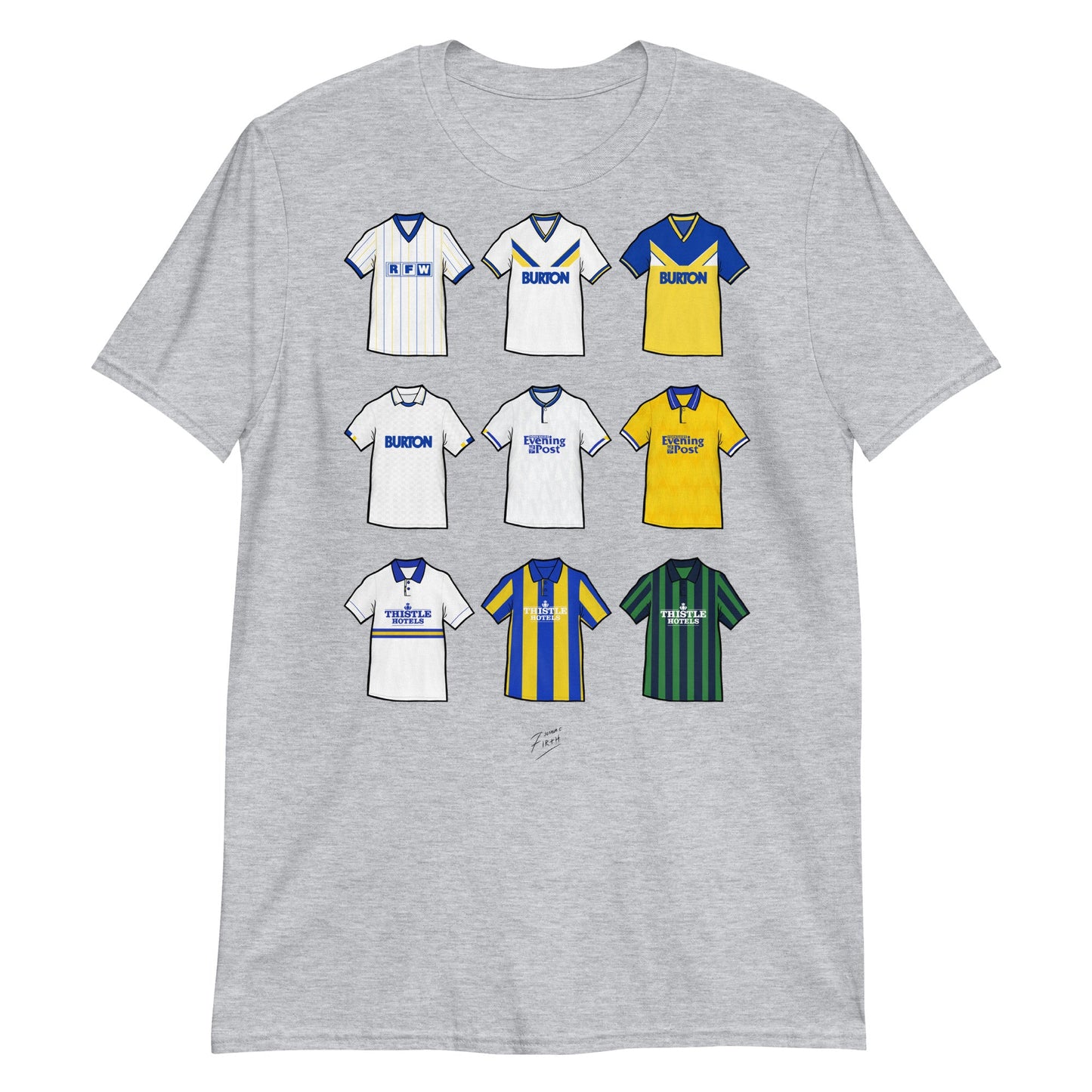Leeds Retro Shirts Illustrated Football T-Shirt