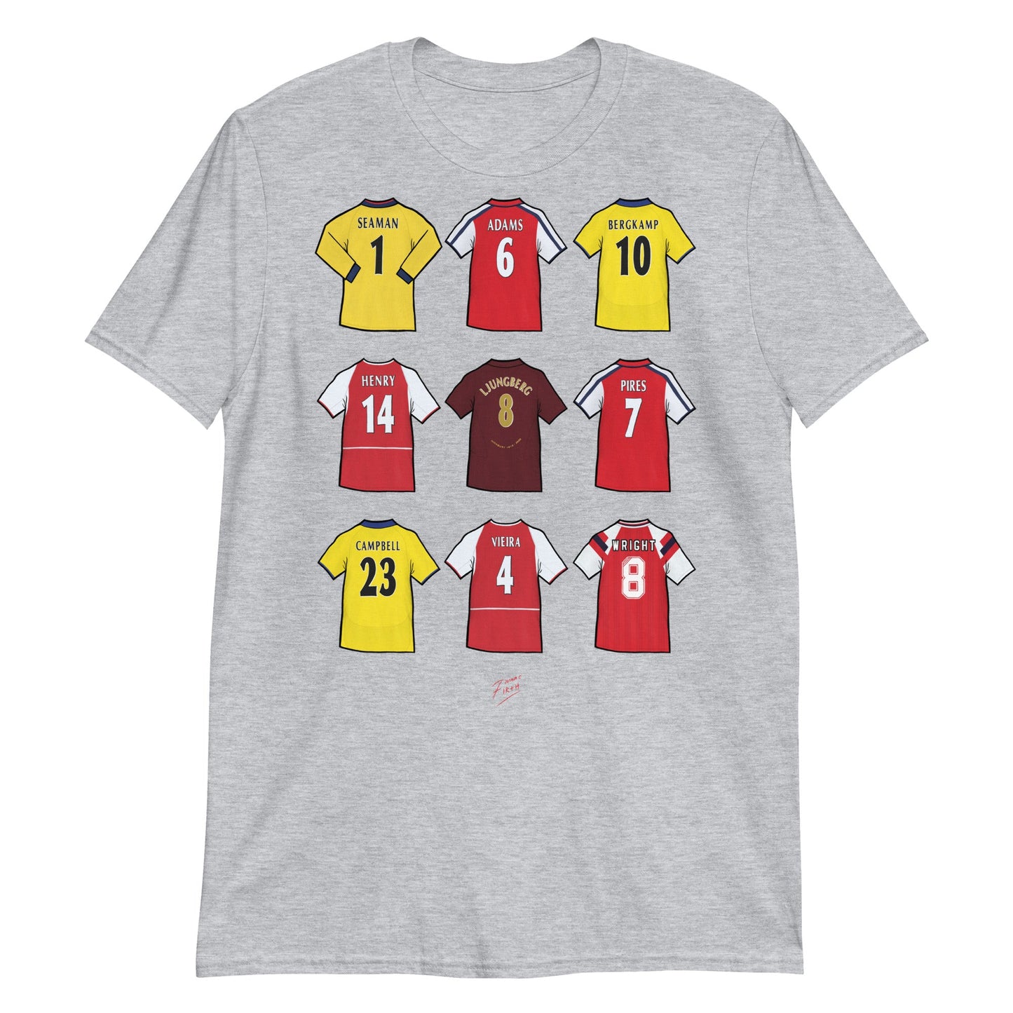 Gunners Legends Shirts Illustrated Football T-Shirt