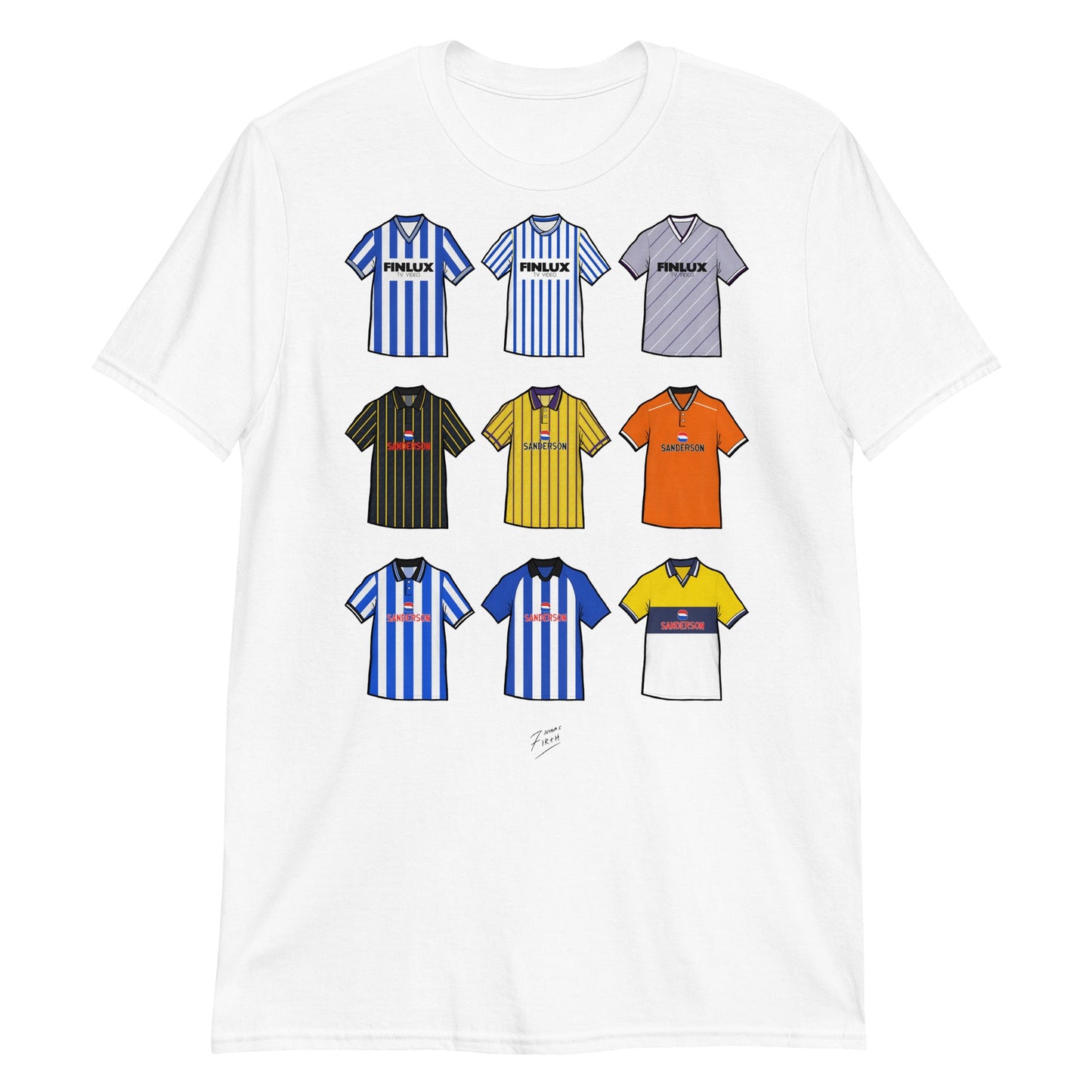 Sheff Wed Retro Shirts Illustrated Football T-Shirt